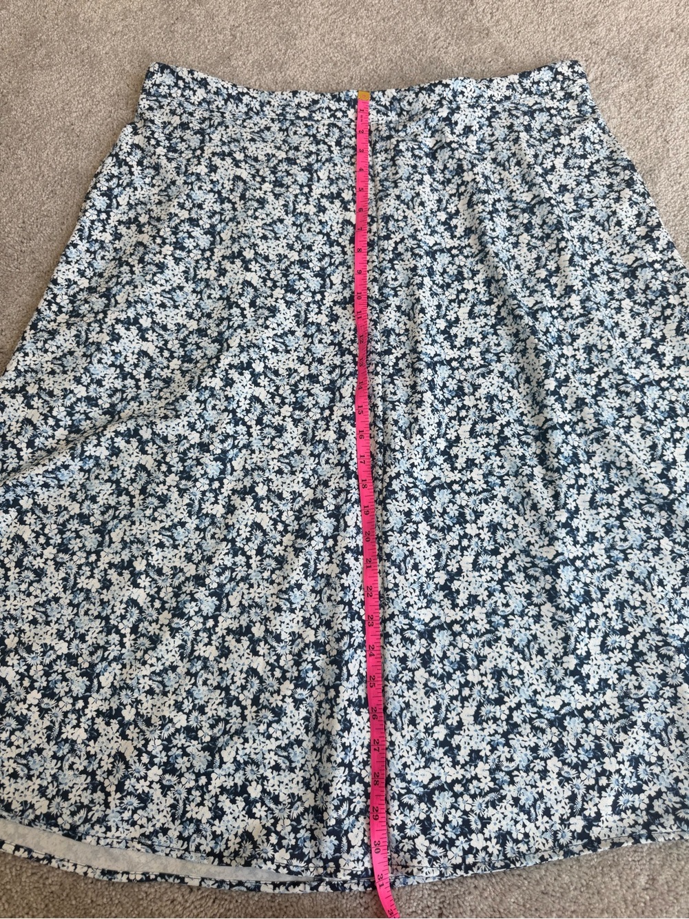 Arula Floral Midi Skirt Size B 1/2X Blue & White Floral With Elastic Waist - Picture 5 of 5